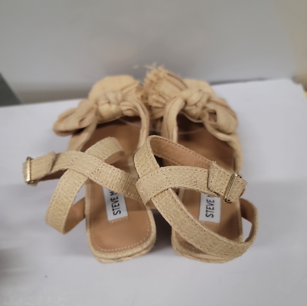 Steve Madden Romey Natural Raffia Platform Sandals - Picture 8 of 10
